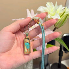 Green Tara Thangka Pendant Gilded Silver - Hand-Painted Mineral Pigment Jewelry