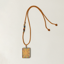 Auspicious Rainbow Thangka Pendant - Hand-Painted Silver / Titanium Jewelry