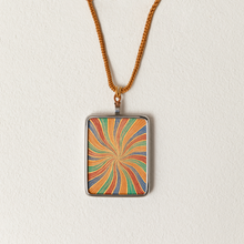 Auspicious Rainbow Thangka Pendant - Hand-Painted Silver / Titanium Jewelry