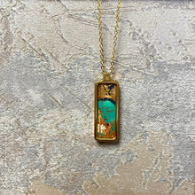 Green Tara Thangka Pendant Gilded Silver - Hand-Painted Mineral Pigment Jewelry