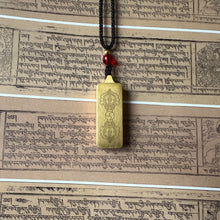 Hand-Painted Six-Syllable Mantra Thangka Pendant - Tibetan Spiritual Jewelry